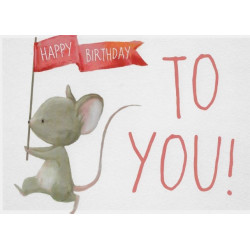 Postkarte - Maus Happy Birthday to you